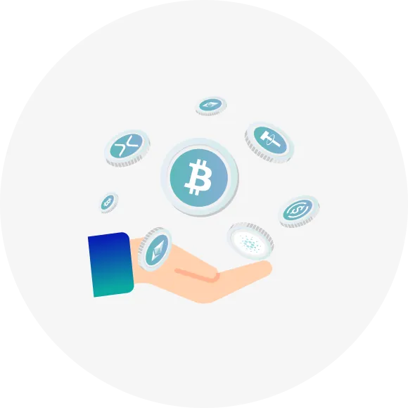 複数通貨に分散投資するイラスト