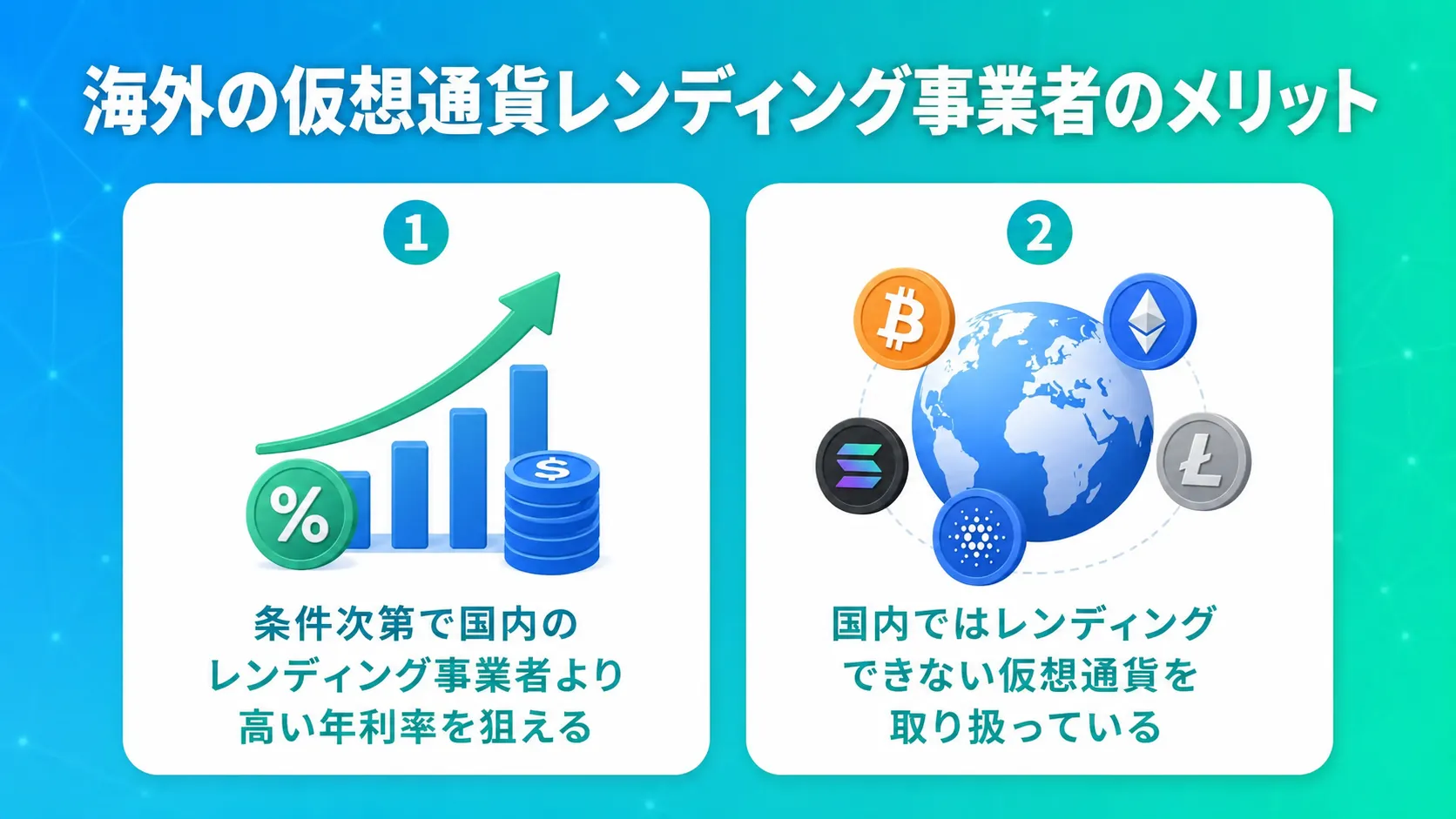 海外の仮想通貨レンディング事業者のメリット