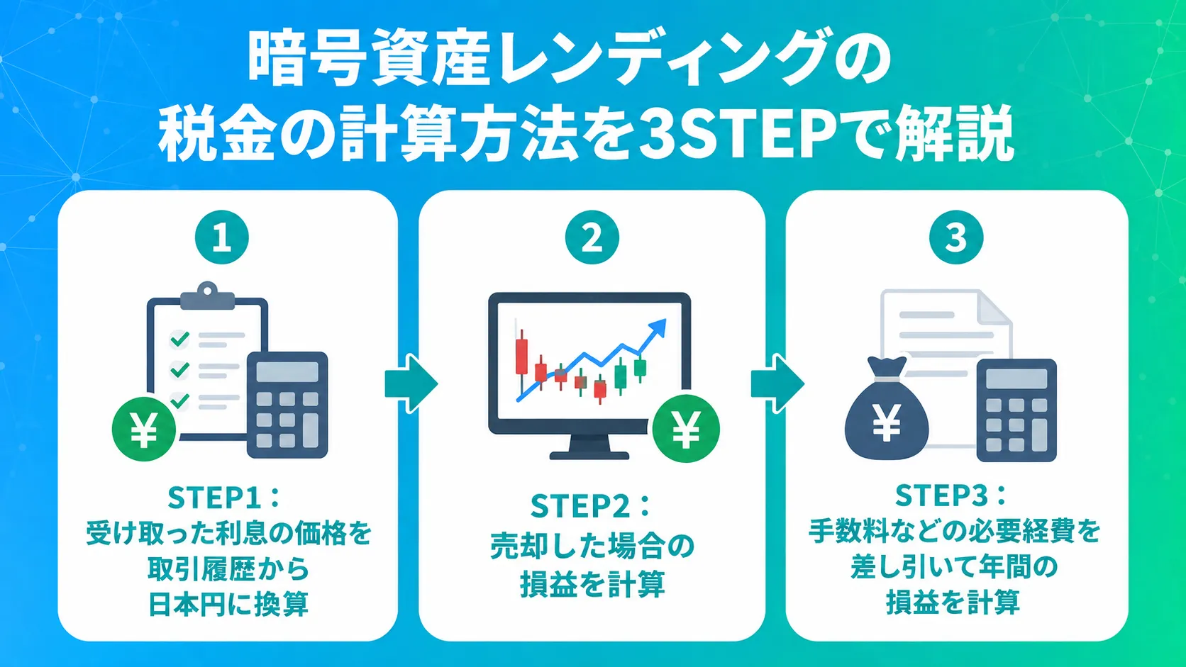 暗号資産レンディングの税金の計算方法を3STEPで解説