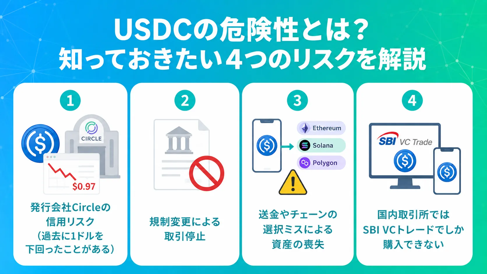 USDCの危険性とは?知っておきたい4つのリスクを解説