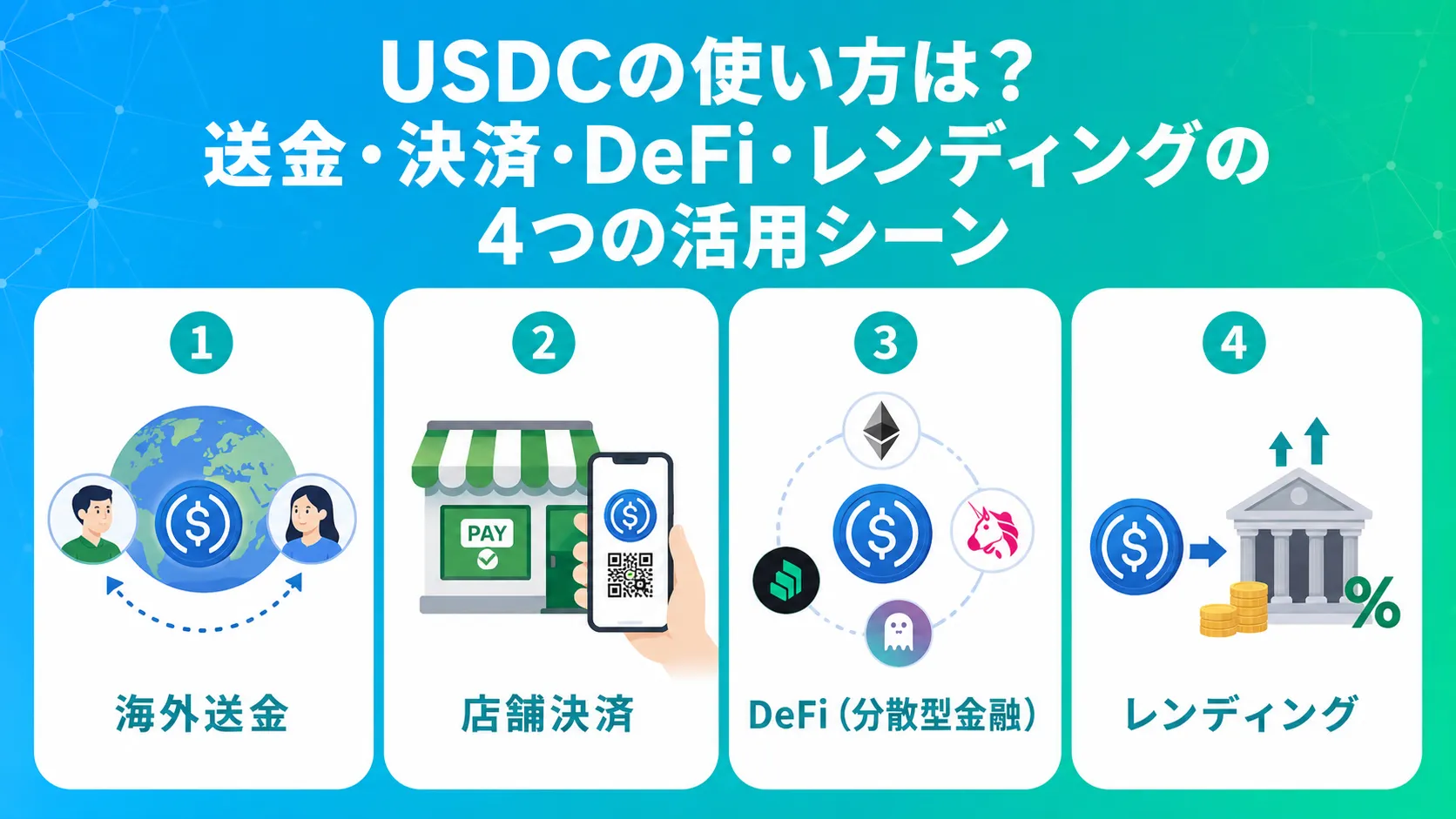 USDCの使い方は?送金・決済・DeFi・レンディングの4つの活用シーン