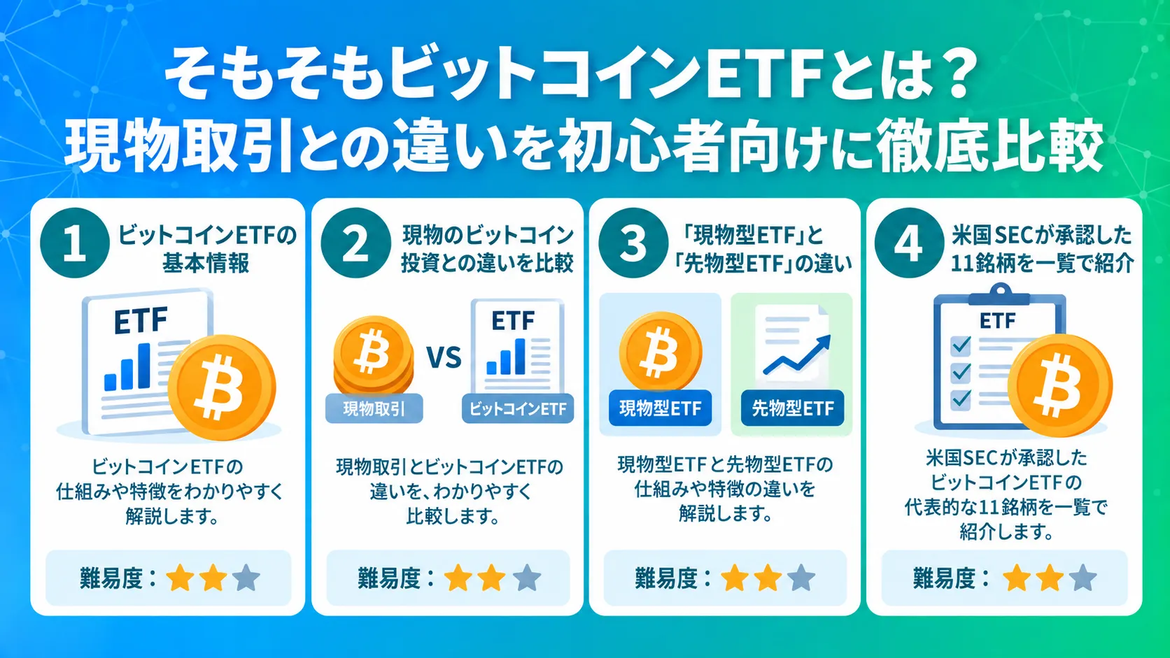 そもそもビットコインETFとは？現物取引との違いを初心者向けに徹底比較